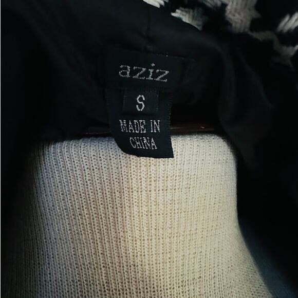 Houndstooth Short Sleeve Statement Coat Black And White Size Small - Picture 10 of 10